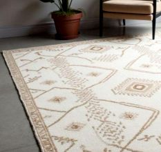Cream Beige Moroccan Wool Rug