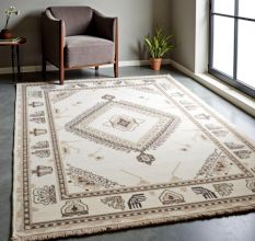 Modern Geometric Beige Carpet