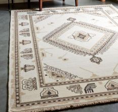 Modern Geometric Beige Carpet