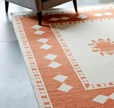Geometric Terracotta Wool Carpet
