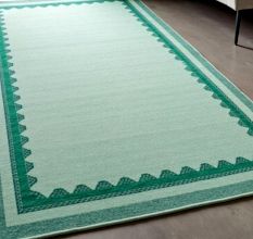Ivory Geometric Living Room Rug