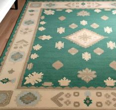 Handknotted Modern Geometric Wool Rug
