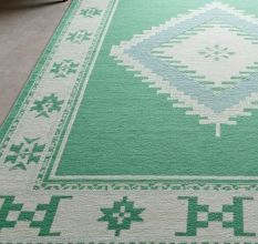 Western Rodeo Boot Rug Handknotted
