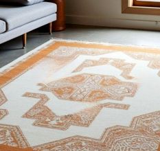 Handknotted Wool Area Ivory Rug