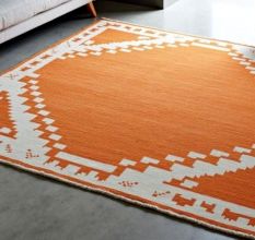 Handknotted Wool Area Terracotta Rug
