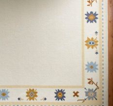 Hand Knotted Geometric Orange Rug
