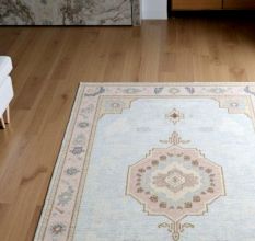 Handknotted Cream Oushak Wool Rug