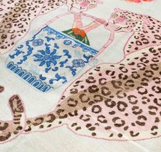 Rhyann Pink Leopard Handmade Wool