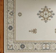Handknotted Cream Beige Oushak Wool