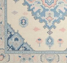 Elegant Handknotted Oushak Wool Rug