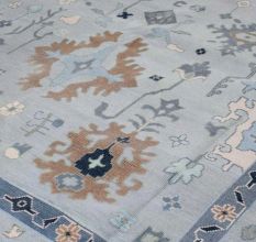 Geometric Handknotted Wool Rug