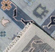 Geometric Handknotted Wool Rug