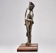 Handcrafted Vintage Soldier Figurine with Wooden Base