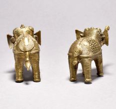 Unique Tribal Art Elephant Pair small size