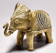 Tribal Art Elephant Figurine with Jali Work
