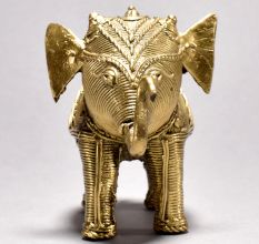 Tribal Art Elephant Figurine with Jali Work