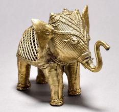 Tribal Art Elephant Figurine with Jali Work