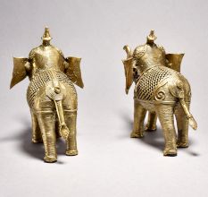 Tribal Art Elephant Pair with Jali Work