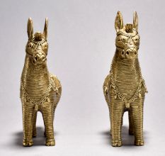 Tribal Art Horse Pair with Jali Work