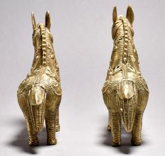 Tribal Art Horse Pair with Jali Work