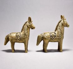 Tribal Art Horse Pair with Jali Work