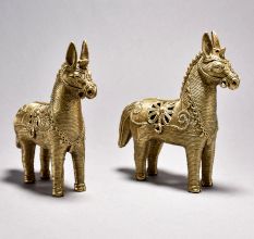 Tribal Art Horse Pair with Jali Work