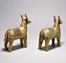 Standing Nandi Bull Pair with Jali Work