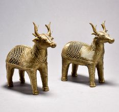 Standing Nandi Bull Pair with Jali Work