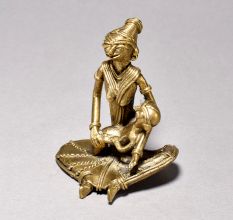 Exquisite Tribal Woman with Child Statue
