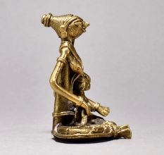Exquisite Tribal Woman with Child Statue