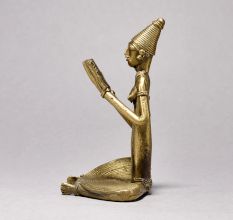 Tribal Woman Reading Figurine
