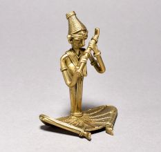 Tribal Woman Playing Flute Figurine