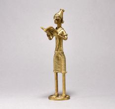 Standing Tribal Woman Reading Book Figurine