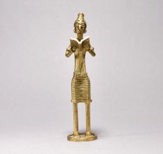 Standing Tribal Woman Reading Book Figurine
