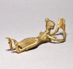 Tribal Woman Lying and Reading Figurine