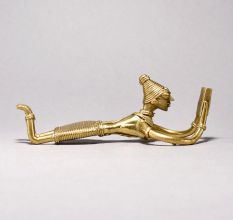 Tribal Woman Lying and Reading Figurine