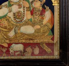 Lord Krishna Tanjore Painting with Rich Gold Embellishments