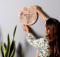 Handcrafted Rustic Wall Plate Set of 4