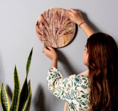 Handcrafted Etched Wall Plate Set of 8