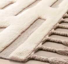 Plane Ivory Colour Hand Made Rug