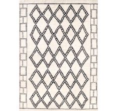 New Moroccon Design Handmade White Rug