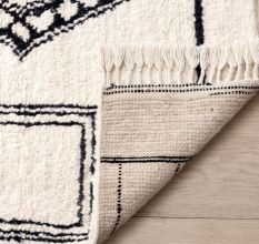 New Moroccon Design Handmade White Rug