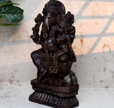 Handcrafted Wooden Lord Ganesha Idol