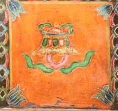 Handmade Wooden Painted Storage Box with Traditional Motifs and Antique Finish