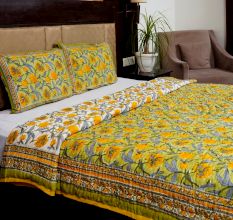 Handmade Floral Jaipuri Quilt
