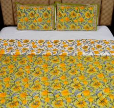 Handmade Floral Jaipuri Quilt