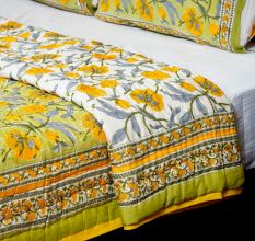 Handmade Floral Jaipuri Quilt