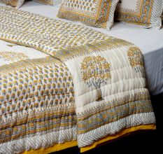 Golden Tree Jaipuri Quilt