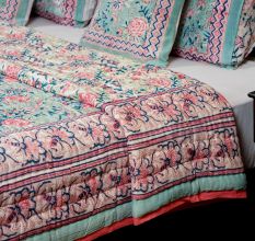 Mint Rose Cotton Quilt