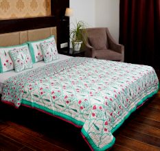 Aqua Blossom Reversible Quilt